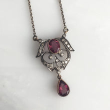 Load image into Gallery viewer, Art Nouveau 18K Tourmaline Diamond Pendant
