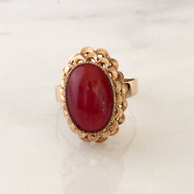 Load image into Gallery viewer, Vintage Natural Red Coral 14K Gold  Ring
