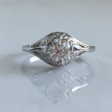 Load image into Gallery viewer, Vintage .50ct Diamond 18K Gold Filigree Ring
