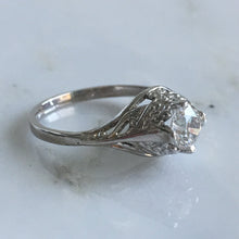 Load image into Gallery viewer, Vintage .50ct Diamond 18K Gold Filigree Ring
