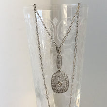 Load image into Gallery viewer, Art Deco Diamond 14K White Gold Filigree Necklace
