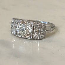 Load image into Gallery viewer, Art Deco 1.97ct Total Weight Diamond Platinum Ring
