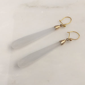 Victorian 14K Chalcedony Earrings