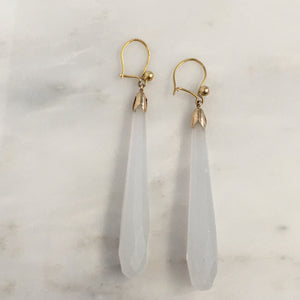 Victorian 14K Chalcedony Earrings