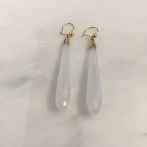 Victorian 14K Chalcedony Earrings