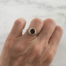 Load image into Gallery viewer, Art Deco Garnet 14K White Gold Filigree Ring
