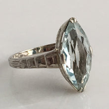 Load image into Gallery viewer, Art Deco Aquamarine 14K Ring
