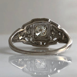 Art Deco 14K Diamond Engagement Ring