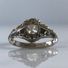 Load image into Gallery viewer, Edwardian .58ct Diamond 18K Gold Filigree Engagement Ring
