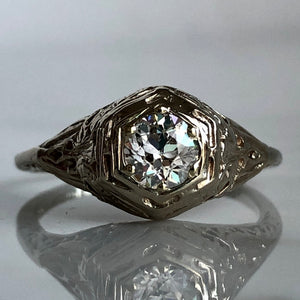 Vintage Filigree .66ct Diamond 14K Gold Ring