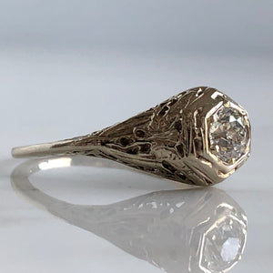 Vintage Filigree .66ct Diamond 14K Gold Ring