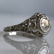 Load image into Gallery viewer, Edwardian .58ct Diamond 18K Gold Filigree Engagement Ring
