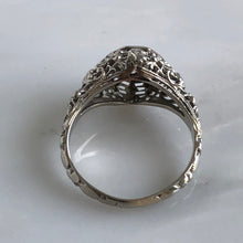 Load image into Gallery viewer, Edwardian .58ct Diamond 18K Gold Filigree Engagement Ring
