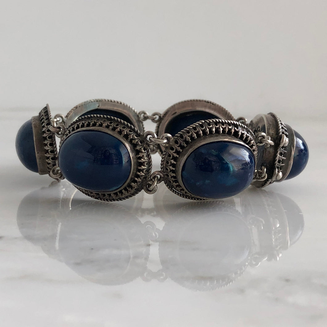 Vintage Sodalite Sterling Silver Bracelet