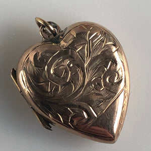 Vintage Heart 9K/14K Locket Pendant Necklace