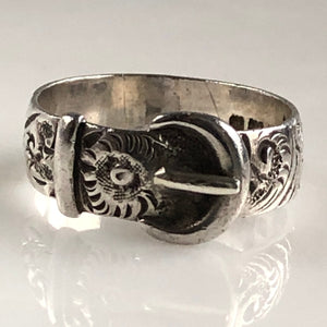Vintage European Buckle Silver Ring