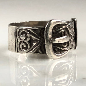 Victorian European Buckle Silver Ring