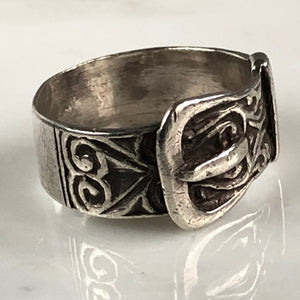 Victorian European Buckle Silver Ring