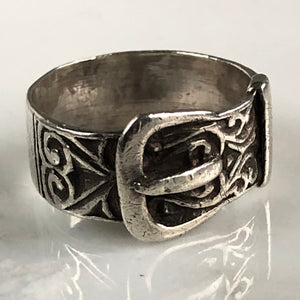 Victorian European Buckle Silver Ring