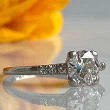 Load image into Gallery viewer, Vintage 1940’s .88ct Diamond 18K Engagement Ring
