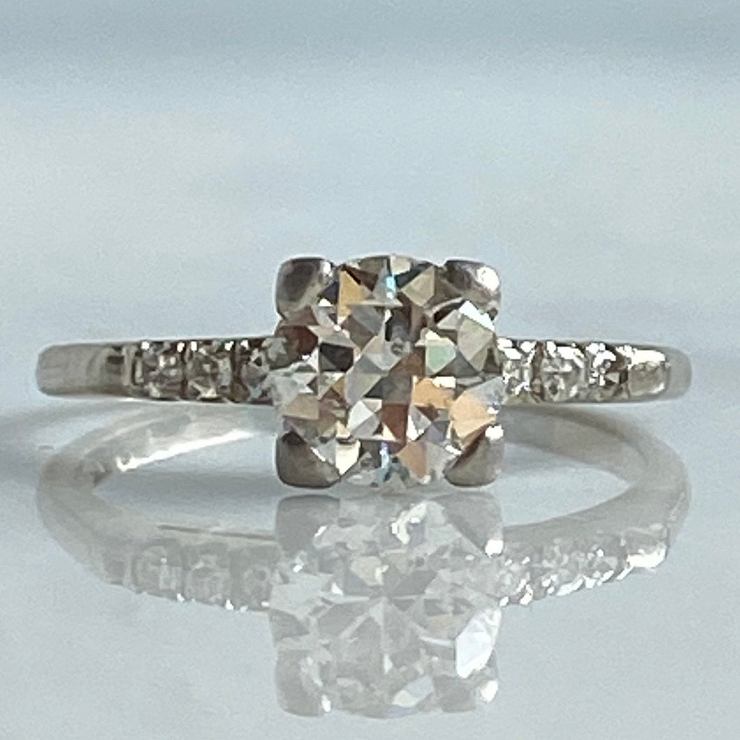 Vintage 1940’s .88ct Diamond 18K Engagement Ring