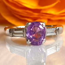 Load image into Gallery viewer, Art Deco 1.15ct Pink Sapphire &amp; .40ct Diamond Platinum Ring

