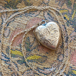 Vintage Heart 9K/14K Locket Pendant Necklace