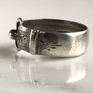 Victorian European Buckle Silver Ring