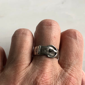 Victorian European Buckle Silver Ring