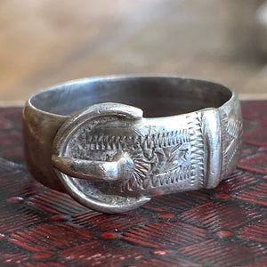 Victorian European Buckle Silver Ring