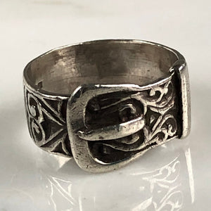 Victorian European Buckle Silver Ring