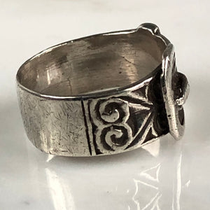 Victorian European Buckle Silver Ring