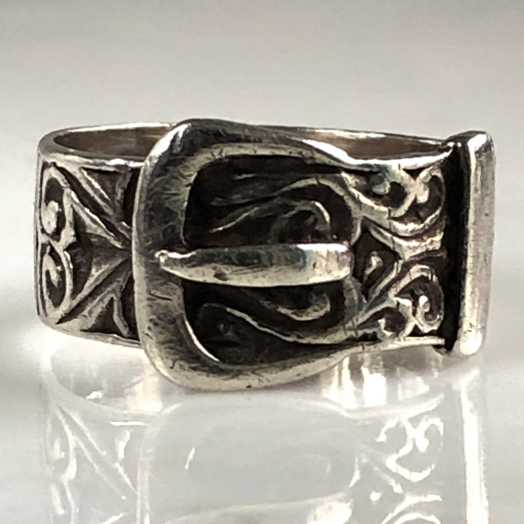 Victorian European Buckle Silver Ring