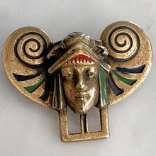 Load image into Gallery viewer, Plique-a-Jour Egyptian Revival Pharaoh Brooch
