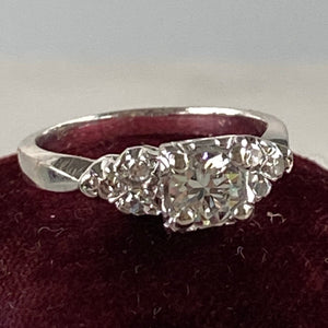 Mid Century .38ct Diamond 14K Engagement Ring