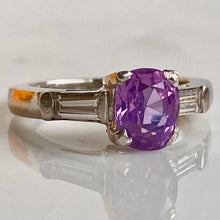 Load image into Gallery viewer, Art Deco 1.15ct Pink Sapphire &amp; .40ct Diamond Platinum Ring
