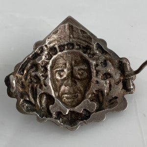 Unusual Vintage Silver Roman Style Brooch