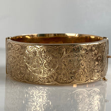 Load image into Gallery viewer, Victorian 9K Gold Engraved Bangle Bracelet
