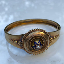 Load image into Gallery viewer, Victorian 14K Gold Enamel Star Bangle Bracelet
