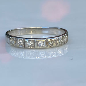 Vintage Diamond 18K 1/2 Round Eternity Ring