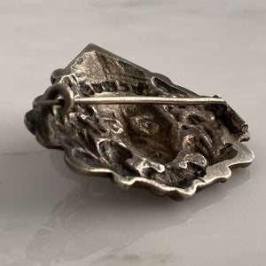 Unusual Vintage Silver Roman Style Brooch