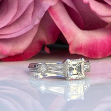 Load image into Gallery viewer, Art Deco Emerald Cut Diamond 1.04 carat Platinum Ring
