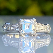 Load image into Gallery viewer, Art Deco Emerald Cut Diamond 1.04 carat Platinum Ring
