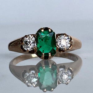 Mid Century Emerald & Diamond Ring