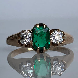 Mid Century Emerald & Diamond Ring