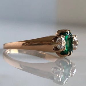 Mid Century Emerald & Diamond Ring