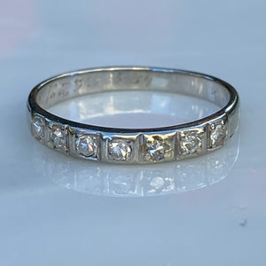 Vintage Diamond 18K 1/2 Round Eternity Ring
