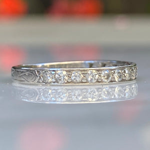 Vintage Platinum Diamond 1/2 Round Eternity Ring
