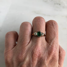 Load image into Gallery viewer, Mid Century Emerald &amp; Diamond Ring
