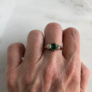 Mid Century Emerald & Diamond Ring